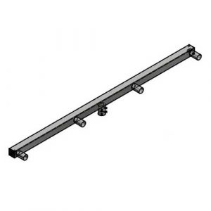 4 Light 30 in. Horizontal Round Square Round Bracket, 2-3/8 in. Tenon