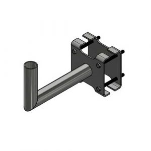 14 in. Single Right Angle Wrap Bracket for 4 in. Square Pole