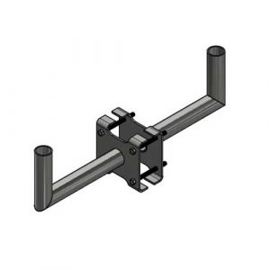 14 in. Double Right Angle Wrap Bracket for 4 in. Square Pole