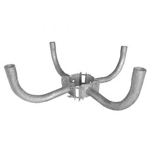 4 Arm Wrap Around Bracket at 90 Degrees for 10 in. - 13 in. Pole Diameter